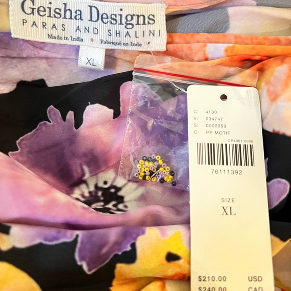 Anthropologie Geisha Designs Floral Asymmetrical Hem Midi Dress - Picture 17 of 17